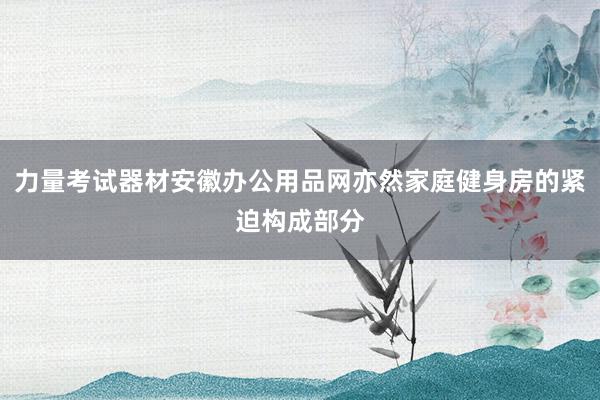力量考试器材安徽办公用品网亦然家庭健身房的紧迫构成部分